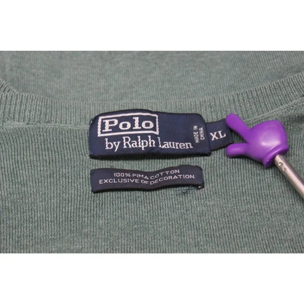 Polo Ralph Lauren Vintage Men’s Size XL V-Neck Pullover‎ Sweater Long Sleeve